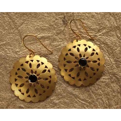 Gold Earrings with Smokey
